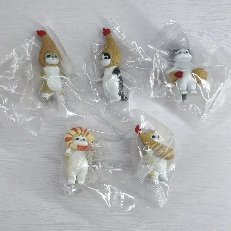 Cosplay Cats KITAN MOFUSAND Tempura Fried Shrimp Chips Food Series Kitten Doll Cute Figurines Ornaments Blind Box Toy Gifts