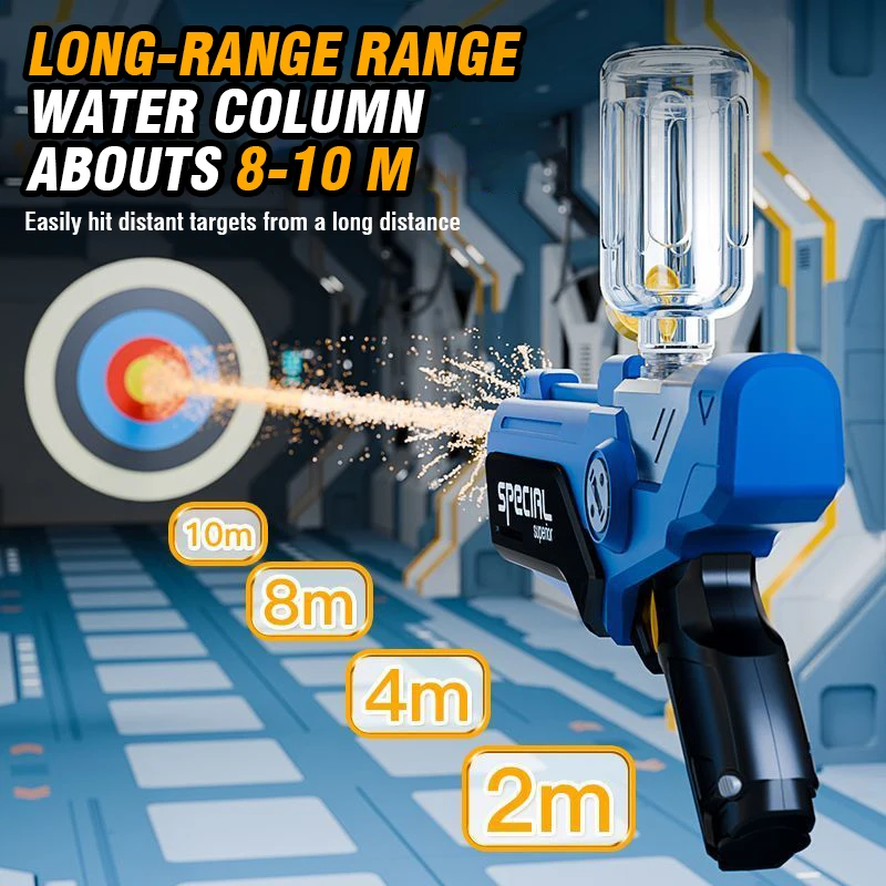Pistola de água elétrica, fogo contínuo, pistola de queima de luz, absorção automática de água, grande capacidade, portátil, praia ao ar livre