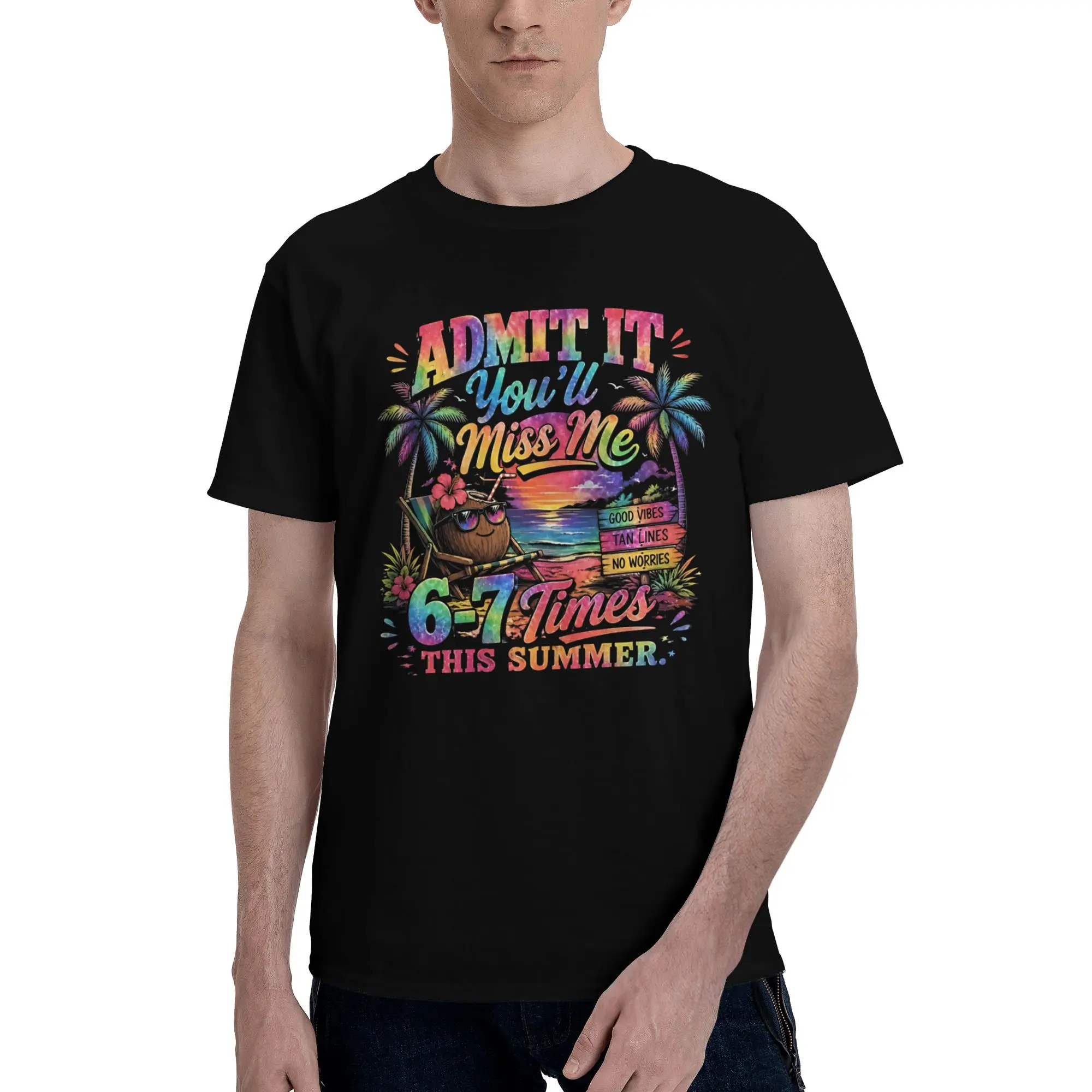 Men Women Graphic Print Admit It You'll Miss Me 6-7 Times  Tee T Shirt Cotton  T-shirts Clothing