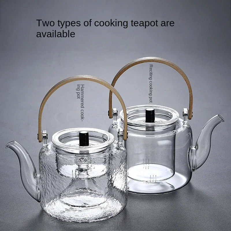 Transparent Handmade Glass Steaming and Boiling Dual-Purpose Loop-Handled Teapot Electric Ceramic Stove Tea-Boiling Stove