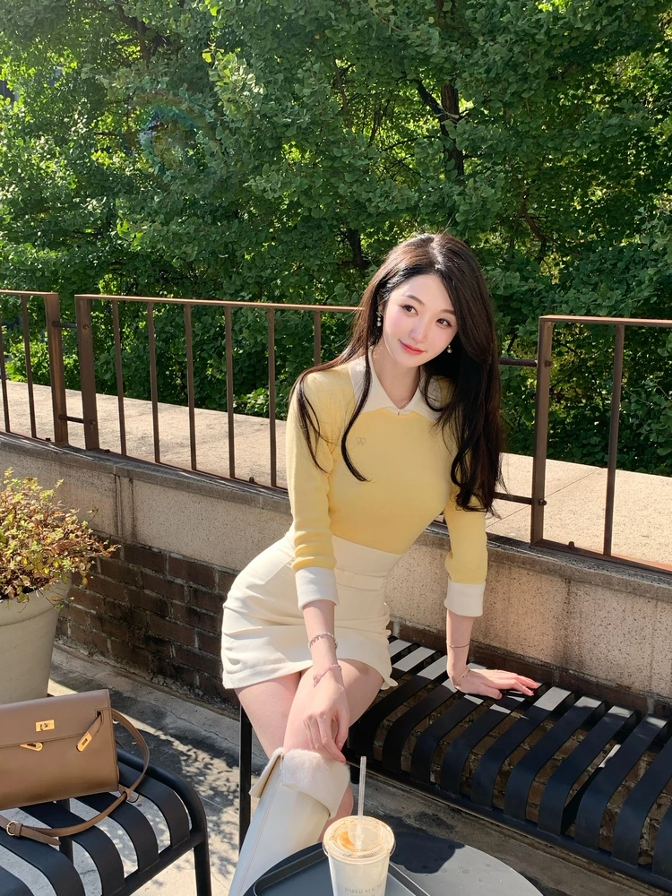 

Wcouture, новый оригинальный курс, прецизионный шерстяной вязаный воротник Dr Top, модный искусственный дизайн из двух предметов