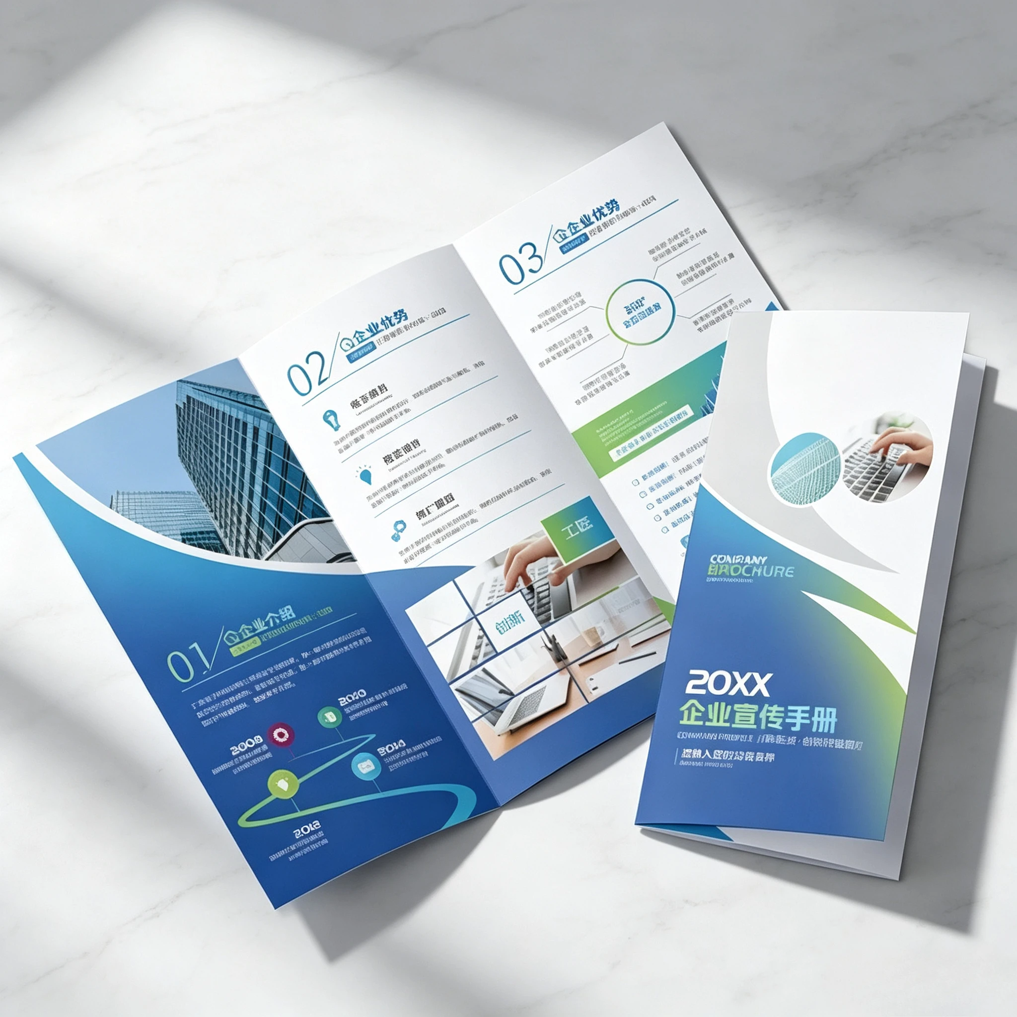 Custom Printed Tri-fold Brochures Personalized Business Promotion Leaflets High Quality Company Profile Pamphlets 28.5x21cm