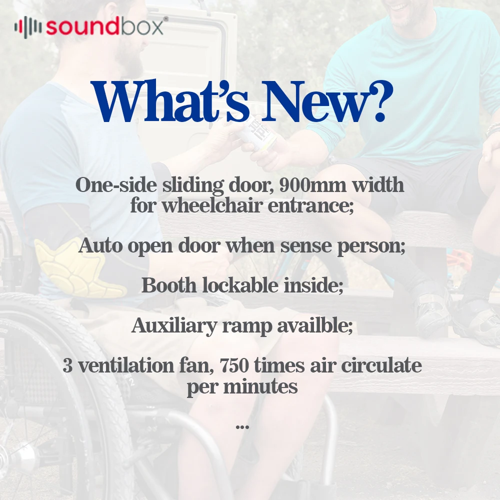 Sliding Door Soundproof Booth Sound Insulate Meeting Pod Disable Cabin for Disable Person Sound Proof Booth