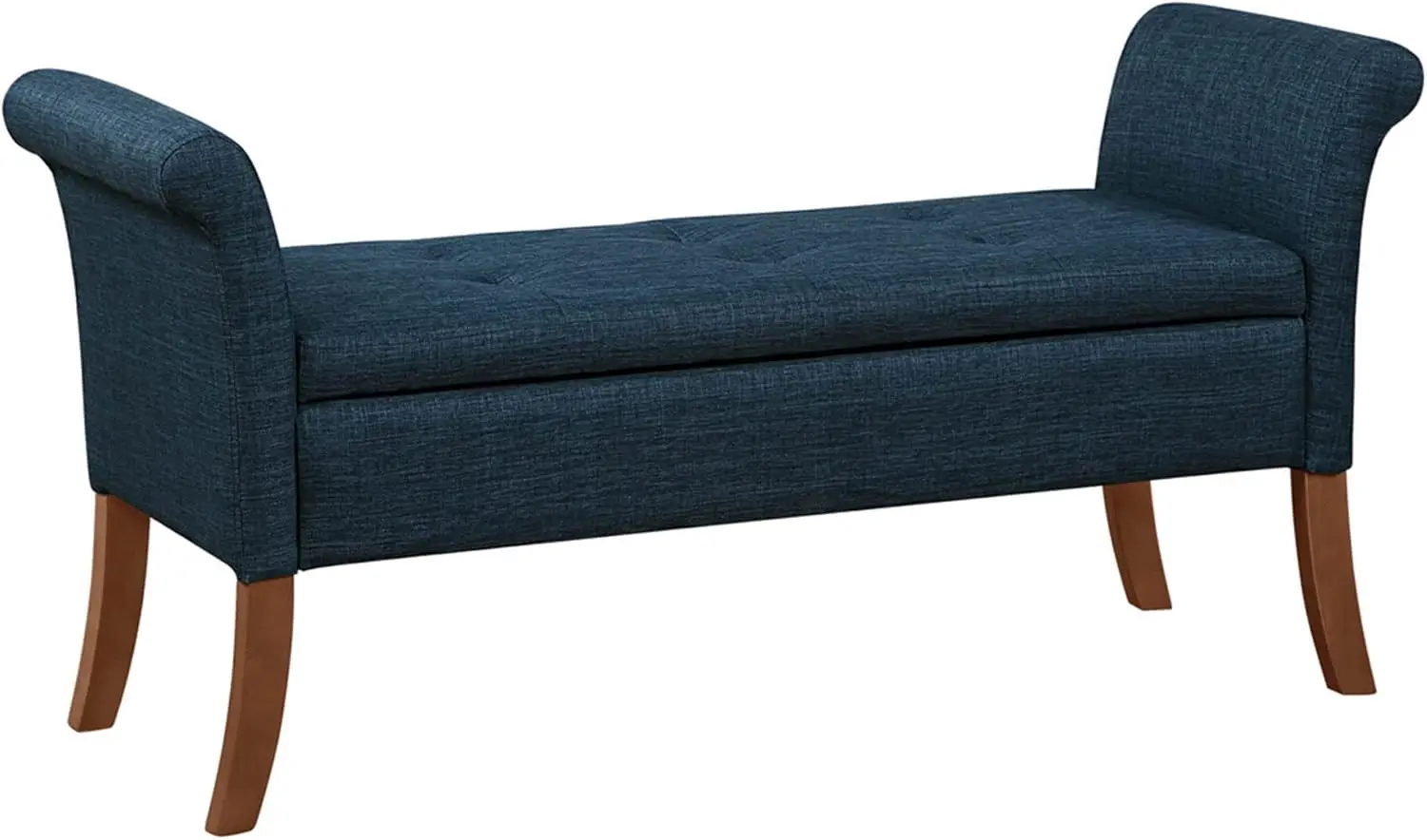 

Темно-синяя мягкая скамья-оттоманка, 51,5 дюйма, с местом для хранения, для гостиной, прихожей, спальни или входной зоны
