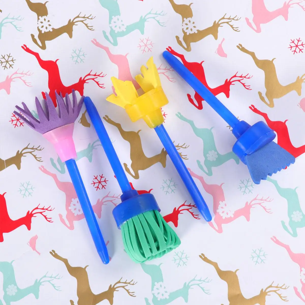 8 Pcs Craft Paint Roller Set Sponge Rollers for Painting Drawing Graffiti Kids Lessons Mini Size Durable Use