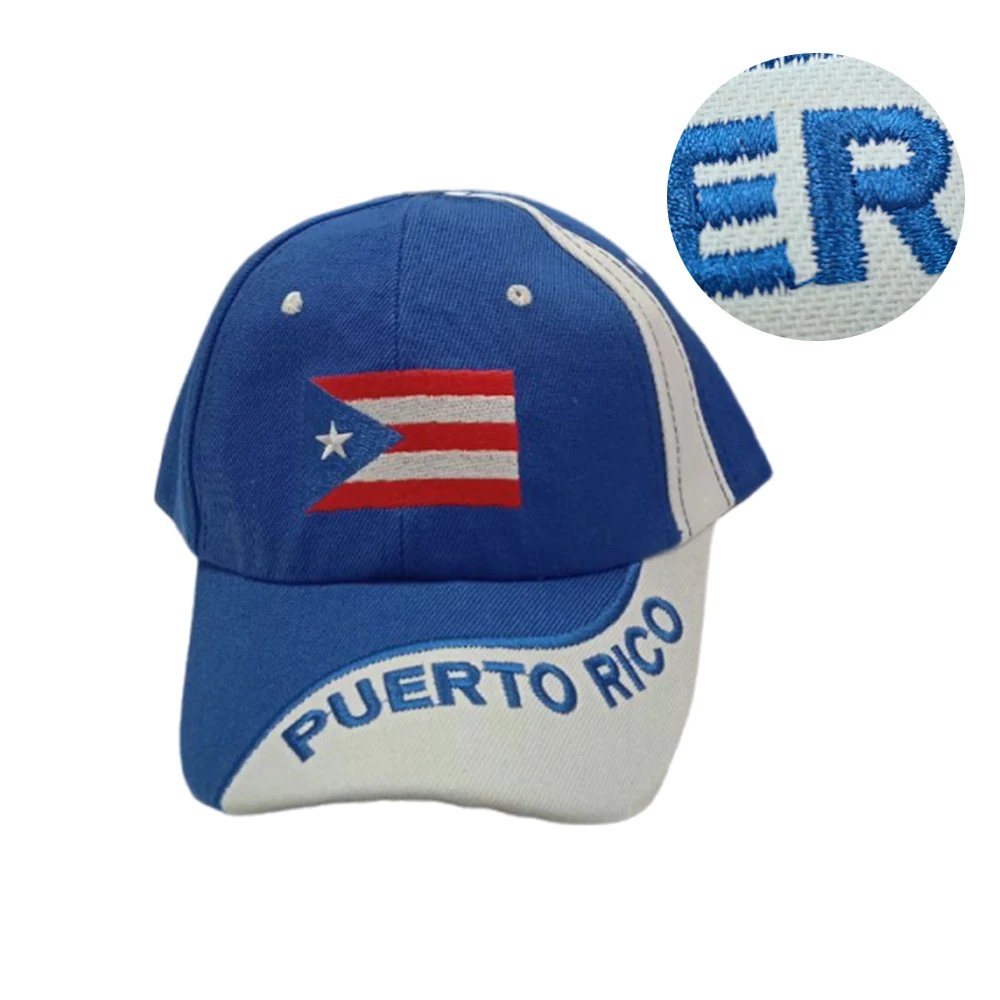 Flagicts 100% Cotton Embroider Adjustable Free Size Puerto Rico Flag baseball hats caps