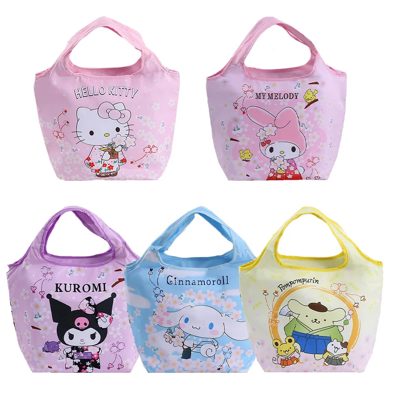 Kawaii Anime Lunch Box Bag Kuromi Hellokts My Melody Kimono Series borsa isolante borsa da Picnic ad alta capacità custodia regalo giocattolo