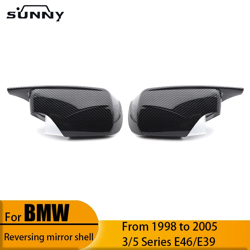 

Suitable for 1998-2005 BMW 3 series 5 series E46 E39 M4 models cow horn mirror shell water transfer printing carbon fiber patter