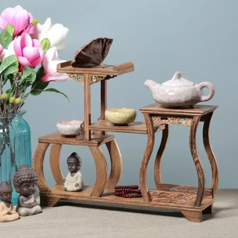 

Chinese Classic Storage Shelves:High-Quality Solid Wood Flower Stand, Room Decor Shelf, Traditional Style, Elegant Display