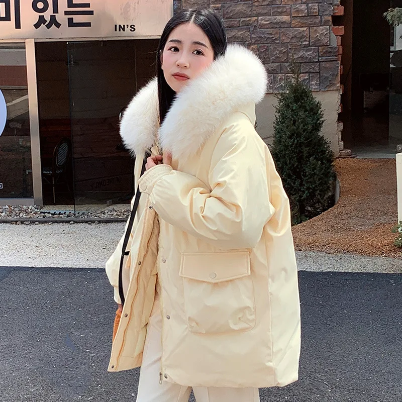 

Cotton jacket women's short new small Korean version thickened down jacket with large collar student cotton jacket jacket trend