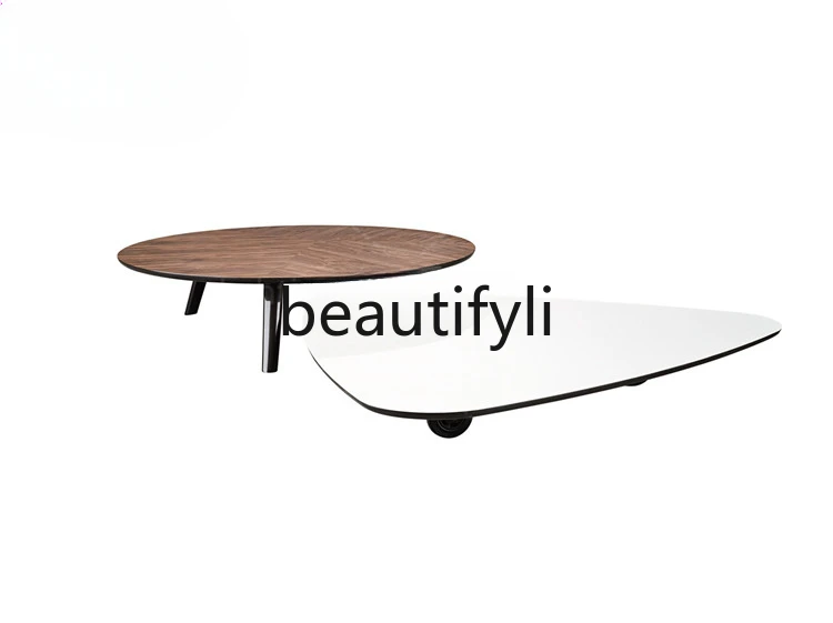 Wabi Silent Wind Special-shaped Triangular Coffee Table Solid Wood Edge Flower Table