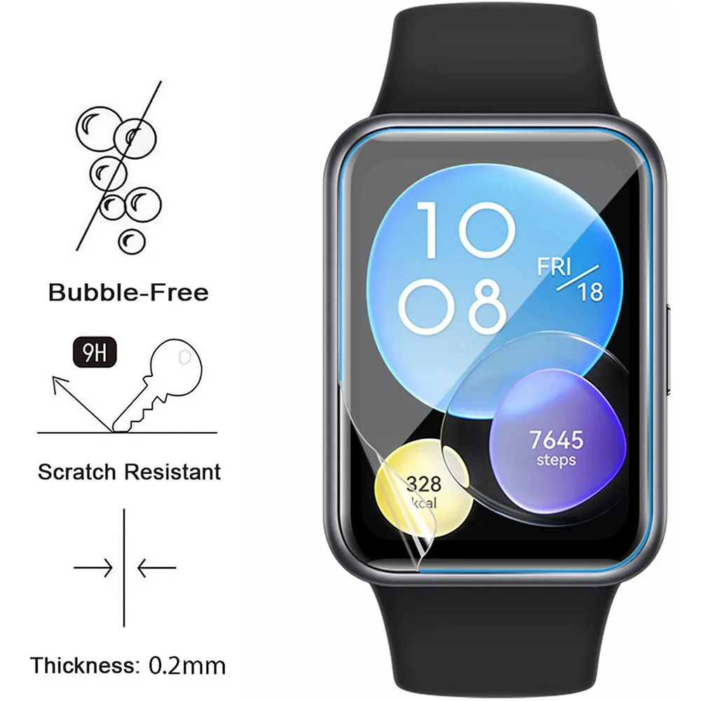 BEHUA ฟิล์ม Hydrogel Soft สำหรับนาฬิกา Huawei Fit 2 9D โค้งป้องกันฟิล์ม Huawei Huawey นาฬิกา Fit 2 Fit2 smartwatch ไม่ใช่แก้ว