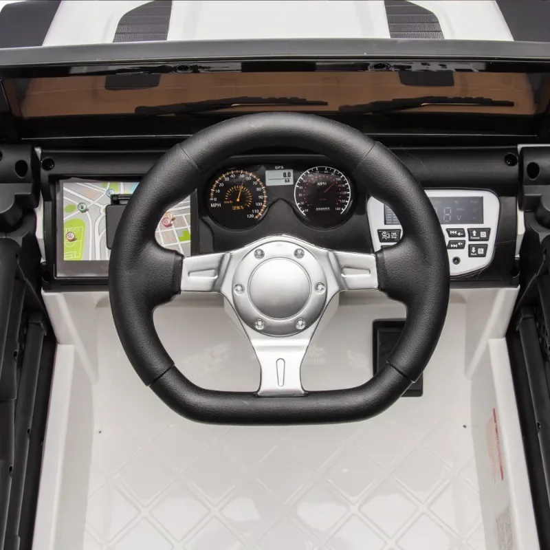 24-V-Kinderfahrt-Auto mit Fernbedienung für Eltern, 400-W-Motor, einstellbare Geschwindigkeit, tragbarer Griff, Sicherheitsgurt für Kinder im Alter von 3 Jahren.