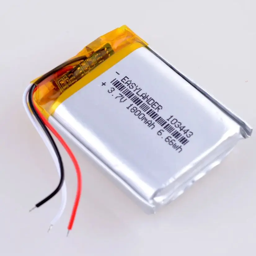 3Wires 3.7V 103443 1500mAh Rechargeable Lithium Li-ion Polymer Battery 503443 603443 703443 803443