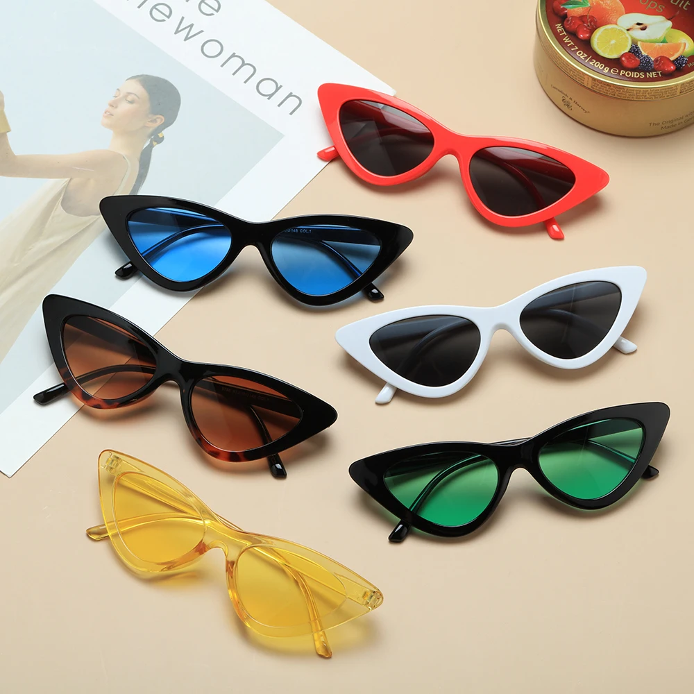 Vintage Cat Eye Sunglasses Small Rectangle Sun Glasses Brand Designer Eyeglasses For Women Shades Female Eyewear UV400 Glasses