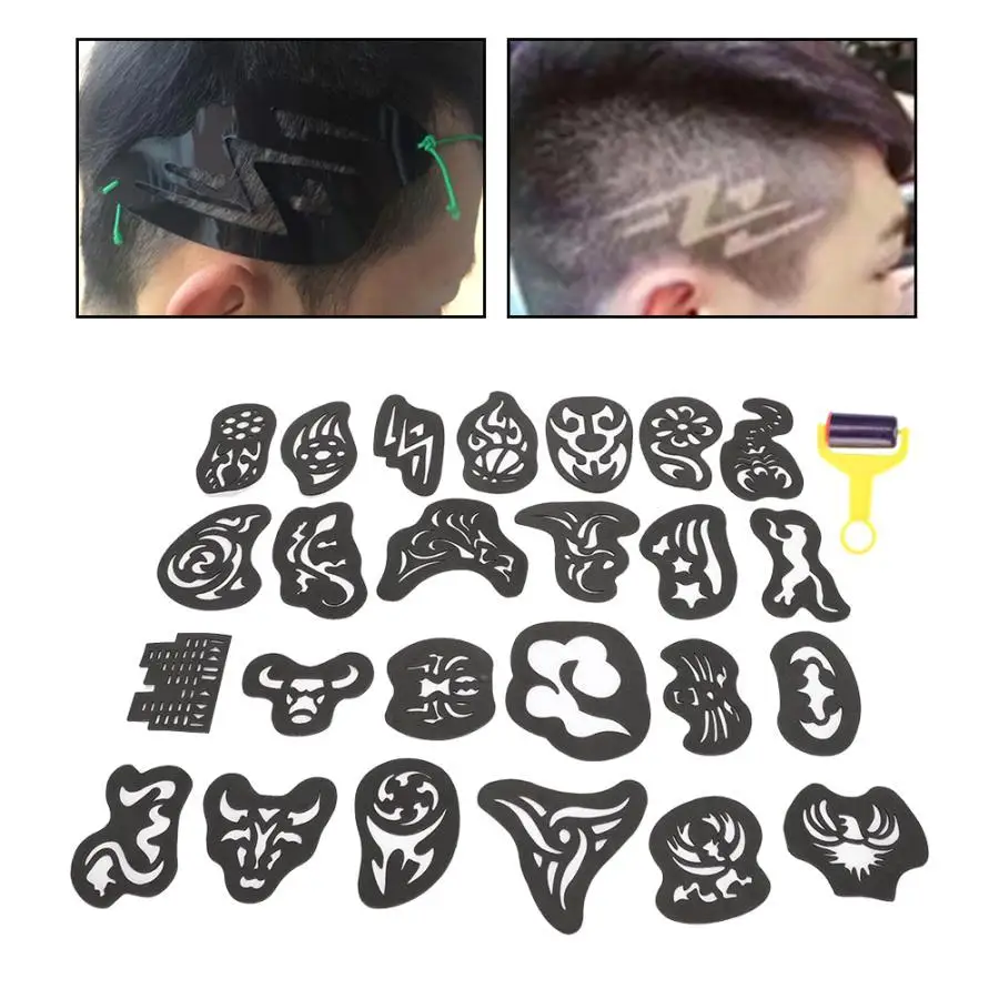 

Professional 25pcs Hair Tattoo Stencil Set for Styling - Beauty Salon Accessories