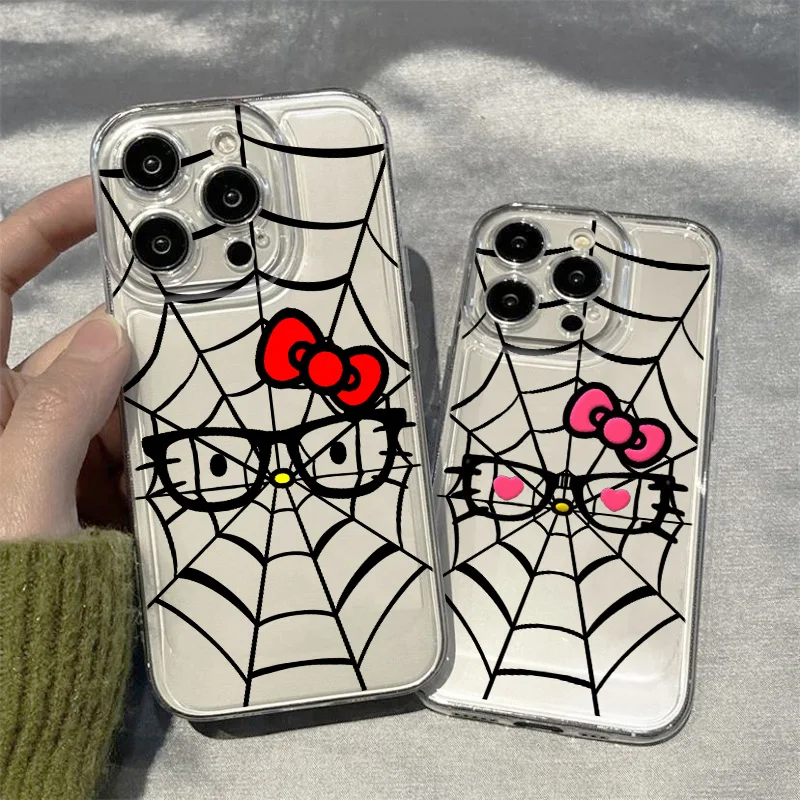 Kitty Cosplay Spider Man For Samsung A55 54 53 52 51 35 33 32 31 25 24 23 15 14 12 05 04 Transparent Space Phone Case Funda Capa