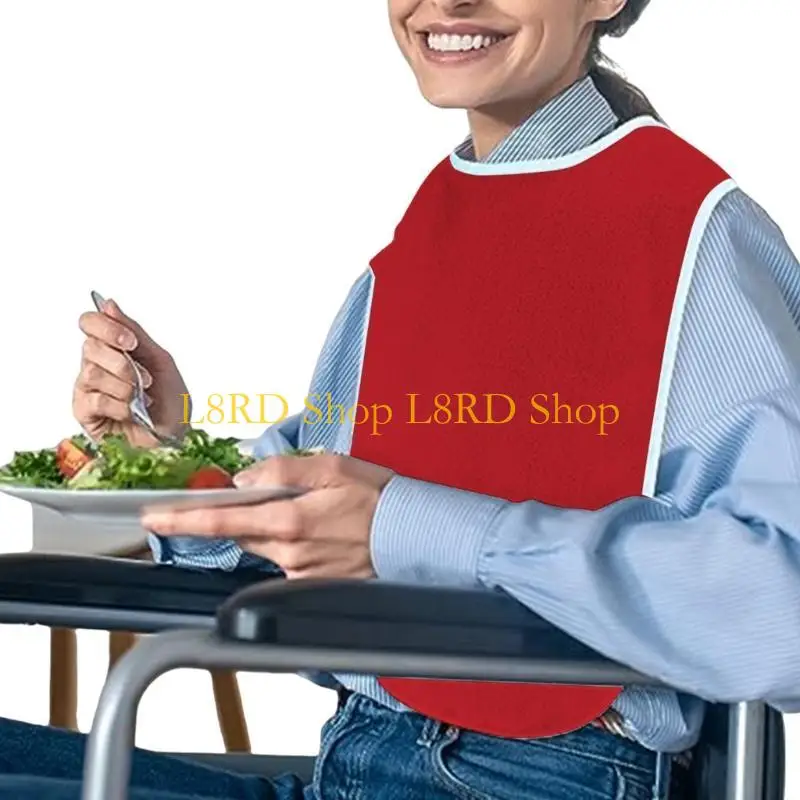 L8RD Barbine per adulti impermeabili per mangiare bavagie per adulti riutilizzabili lavabili protettori da abbigliamento che per