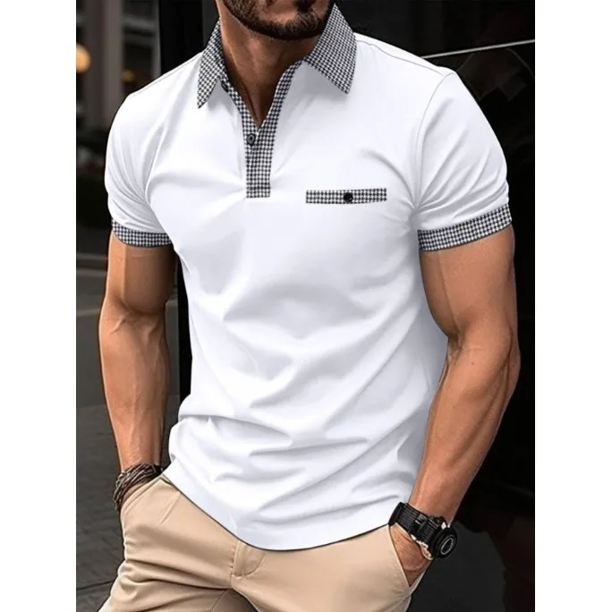 2025 Quick Sale Men's Plaid Sports Shirt Special Wide Fit Thick Seven Sleeve Button up Youthful Vitality Style Dual Slit Back