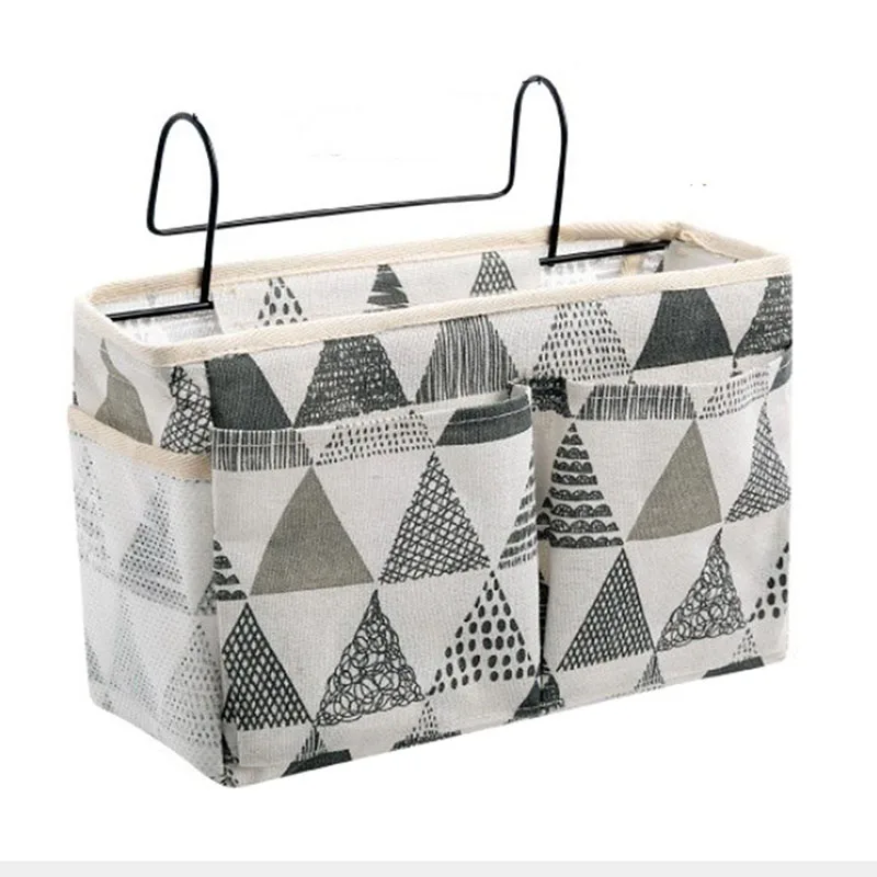 Bedside Storage Bag Creative Canvas Hanging Bag Artifact Storage Convenient Practical Dormitory Upper Lower Bunks Storage Box