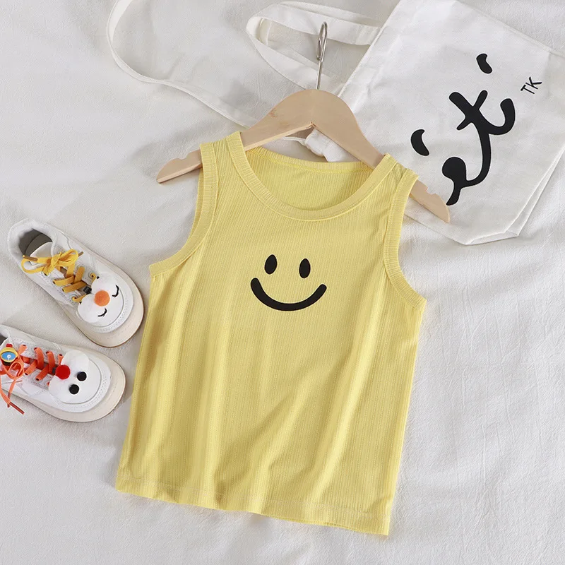 Summer Baby Tank Top Thin Breathable Solid Sleeveless Top Simple Kids T-shirt Korean version Casual and versatile style