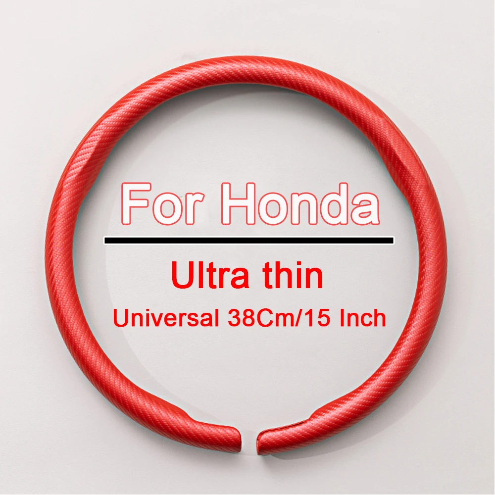 Capa de volante do carro padrão de fibra de carbono antiderrapante capa de reforço para honda civic accord crv hrv jazz ajuste freed mpv odyssey