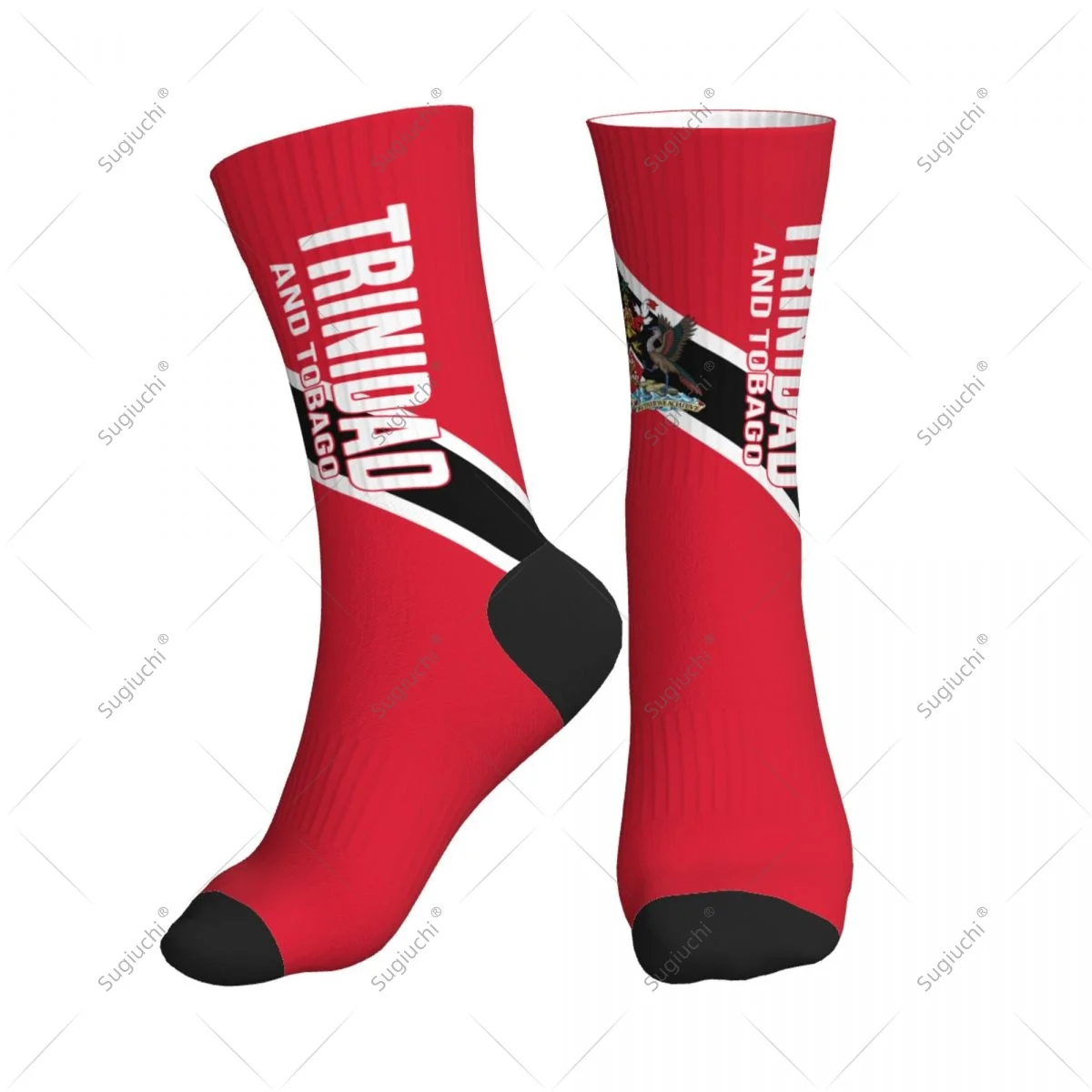 

Полиэстеровые носки до середины икры с 3D принтом флага Тринидада и Тобаго для мужчин и женщин, кавайные носки, уличные носки для скейтборда