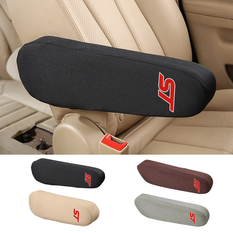 Car Seat Armrest Protector Cover Fabric Elbow Support Case Accessories For Ford ST Line Racing RS S Kuga Fiesta Fusion Mondeo