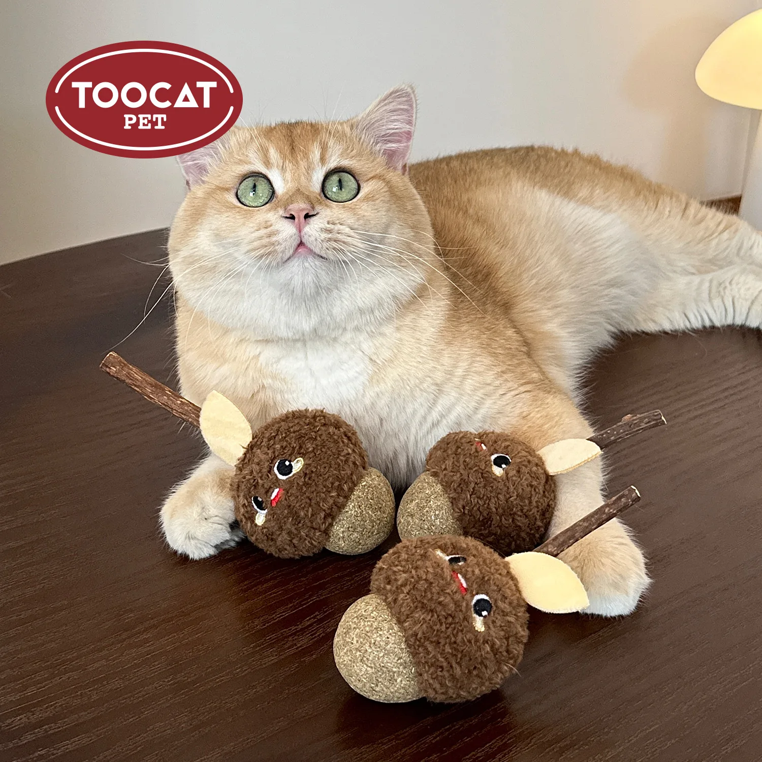 

Self-Play Cat Teaser Wand & Silvervine Chew Toys - Catnip-Infused Plush Balls, Chew-Proof Biting Toys for Boredom Relief