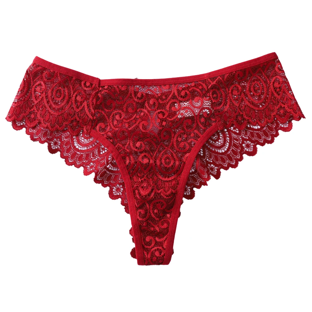 Sexy Women Lace Thin Sheer Panties Sexy See Through Hollow Thongs Briefs Low Waist Underwear Female Temptation Knickers