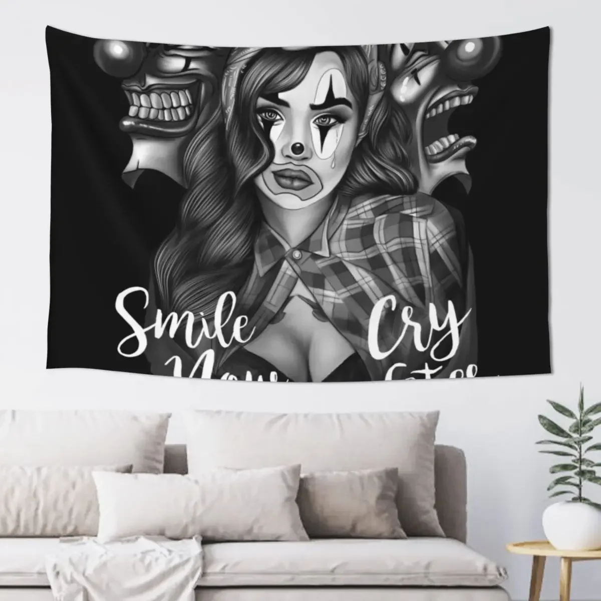 Smile Now Cry Later art Tapestry Bedrooms Decor Room Aesthetic Decor Bedroom Organization And Decoration Tapestry