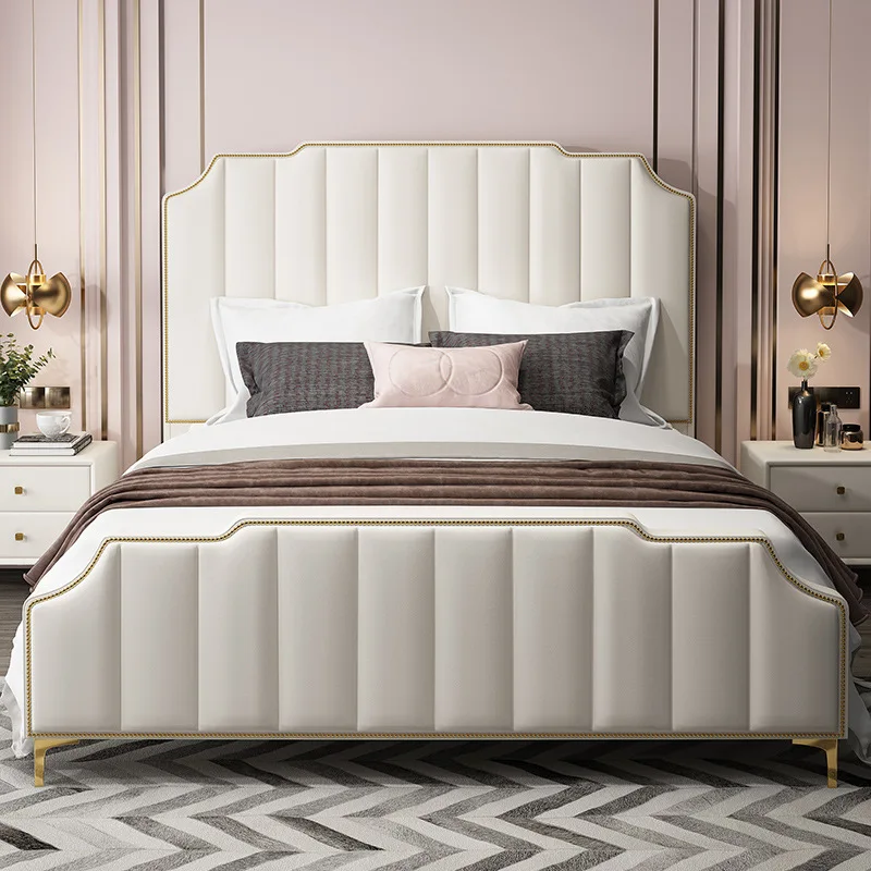 أمريكي، حديث، بسيط، من الخشب الصلب، سرير مزدوج فاخر، غرفة نوم رئيسية #3