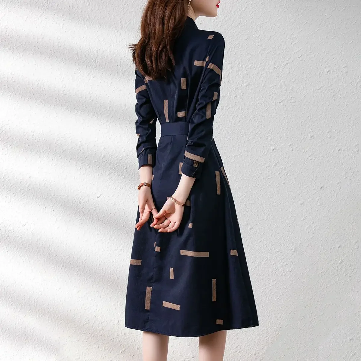 Female Dress New In Midi Women\'s Long Sleeve Dresses Spring Autumn On Sale Clearance Loose Korean Style Elegant and Beautiful G