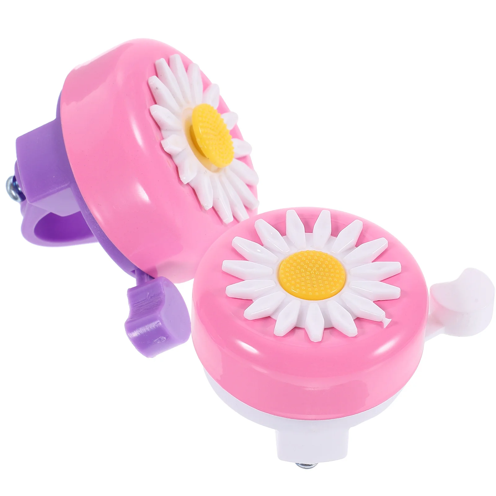 

2Pcs Cycling Bell Cartoon Chrysanthemum Shape Safe Durable Kids Bike Handlebar Accessory Lovely Bell Red White Pink White