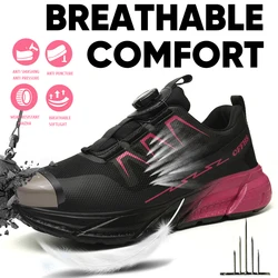 Fashion Security Boots Lightweight With Steel Toe Safety Shoes New Breathable Women Work Sneakers  Puncture-proof Women Boots