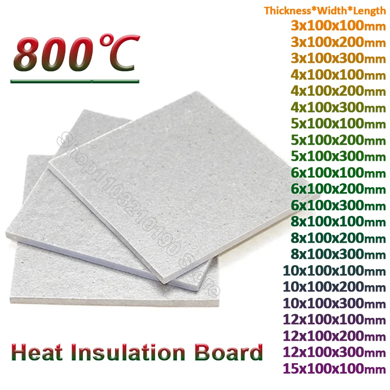 High Temperature Resistant 800℃ Fibreglass Sheet Plate Thickness 3-15mm Mould Shield Sheets Heat Insulation Board L=100-300mm