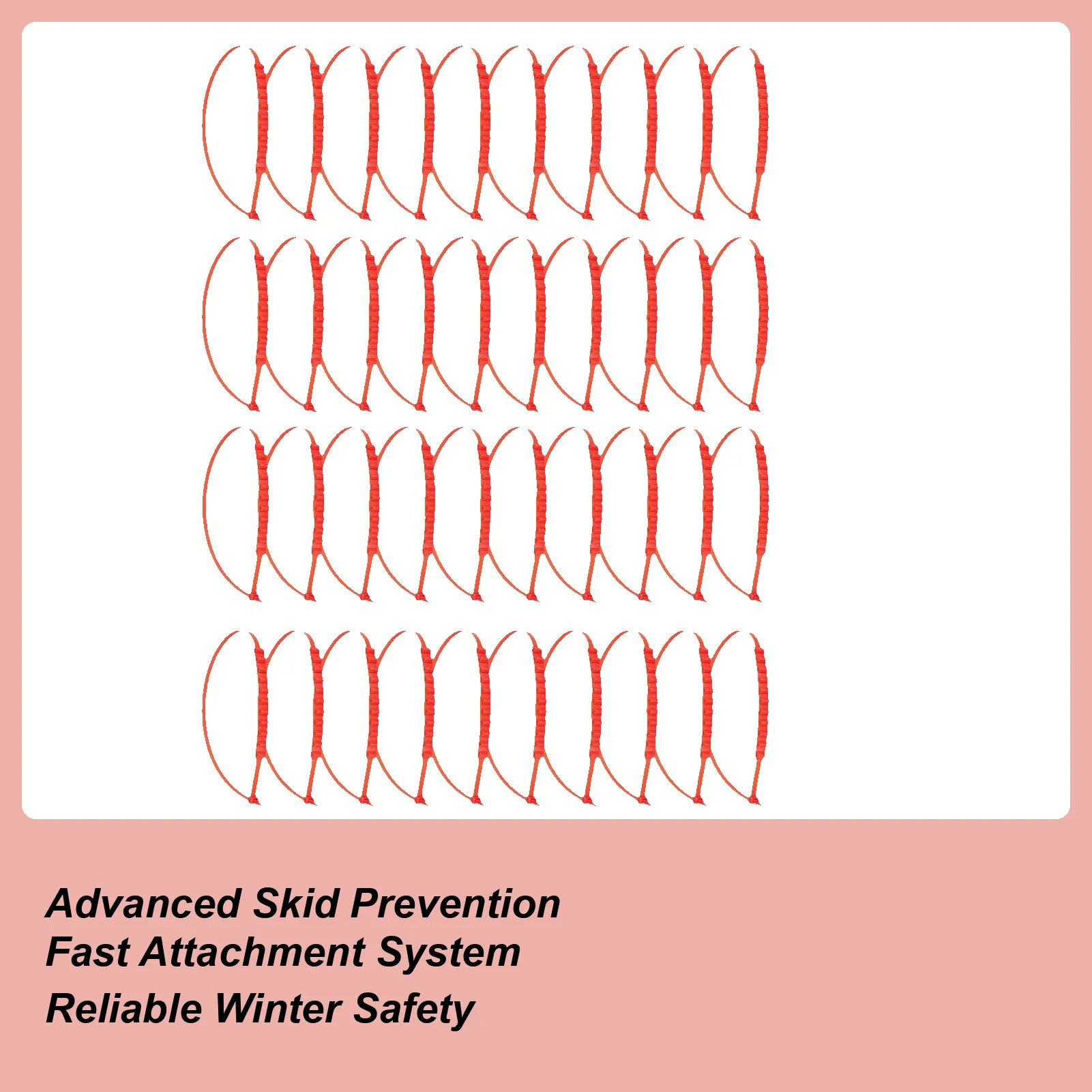 Snow Tire Chains Foldable Lightweight Full Coverage Tool Reusable Tire Chains For Vehicle Automotive Trucks SUVs Winter Outdoor