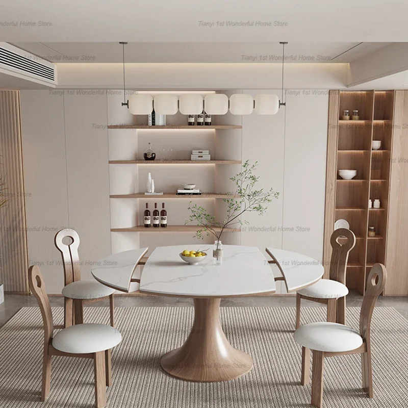 Modern Multifunctional Stretchable High-end Dining Tables Italian Style Restaurant Dining Tables Kitchen Furniture Vajilla HBDT