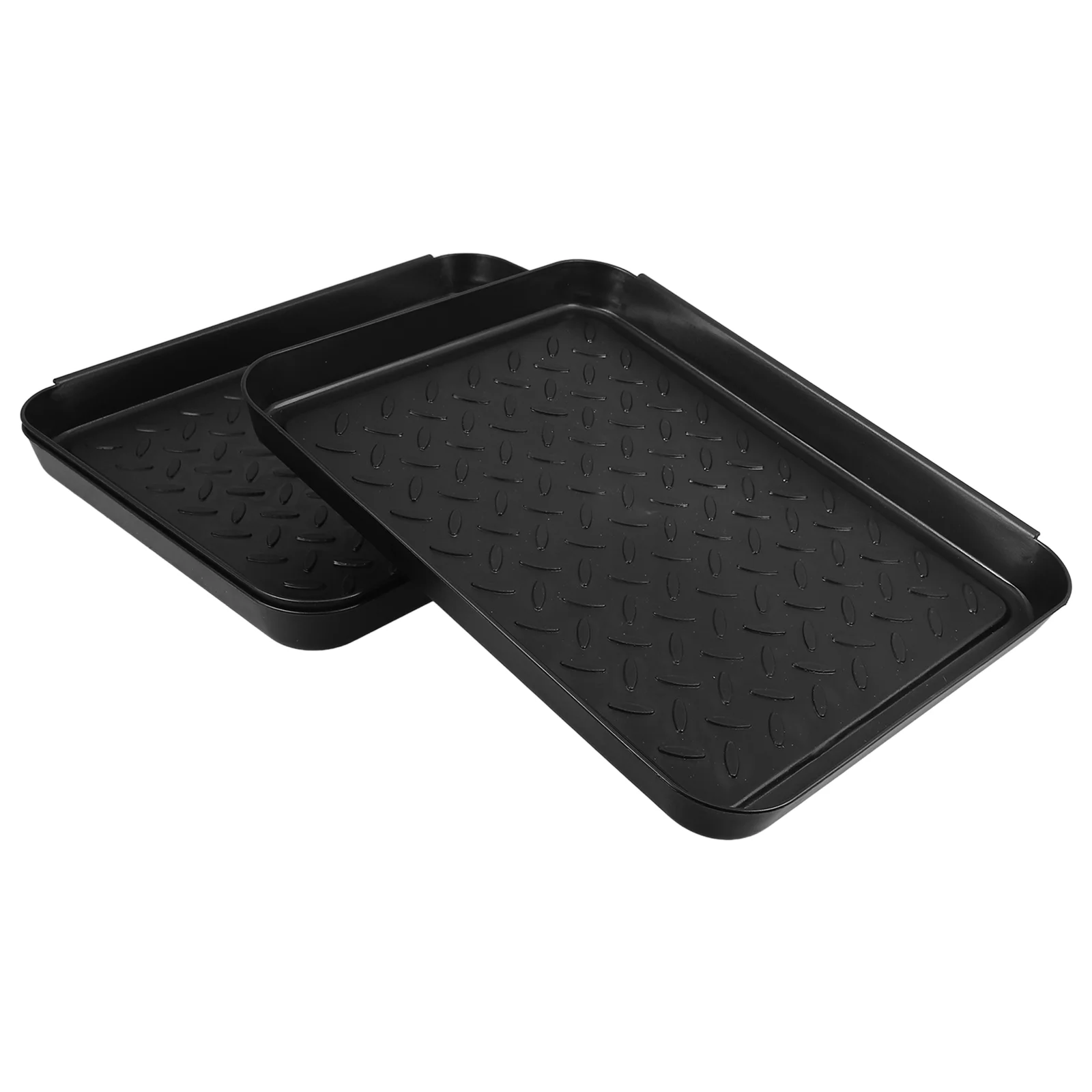 3pcs Boot Trays Extra Large Plastic Shoe Mat Tray for Front Door Entrance Waterproof Utility Tray for Wet Boots Snow and Pets Bl