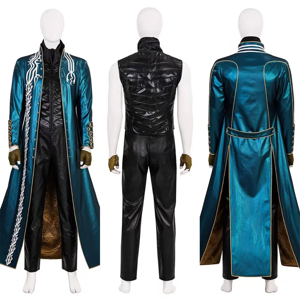 

Game Virgil Cosplay Costume Men Fantasia Battle Suit Full Set Halloween Carnival Party Outfits