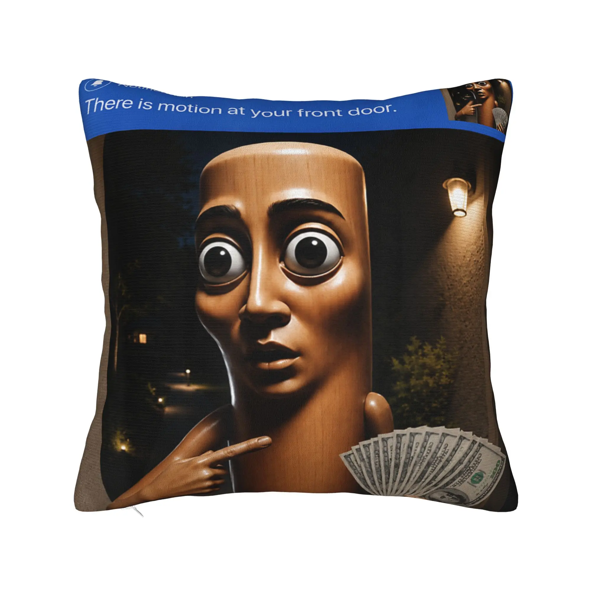 There is Motion at Your Front Tung Tung Sahur Money Pillow Case Comfy Pillow Cover Novelty Pillowcases For Living Room Chair