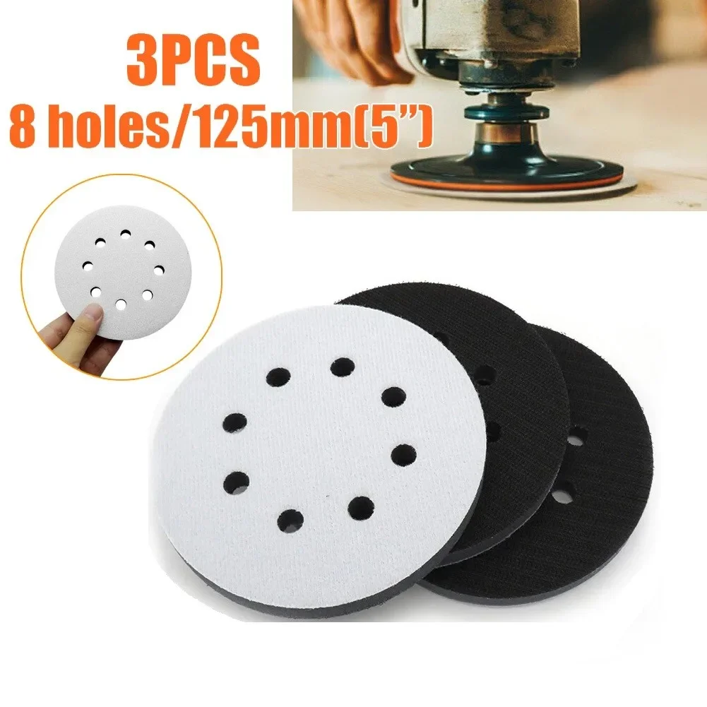 

2/3pcs 125mm 8-Hole Soft Sponge Interface Pad For Sanding Pads And Hook&Loop Sanding Discs For Polishing Sanding Abrasives