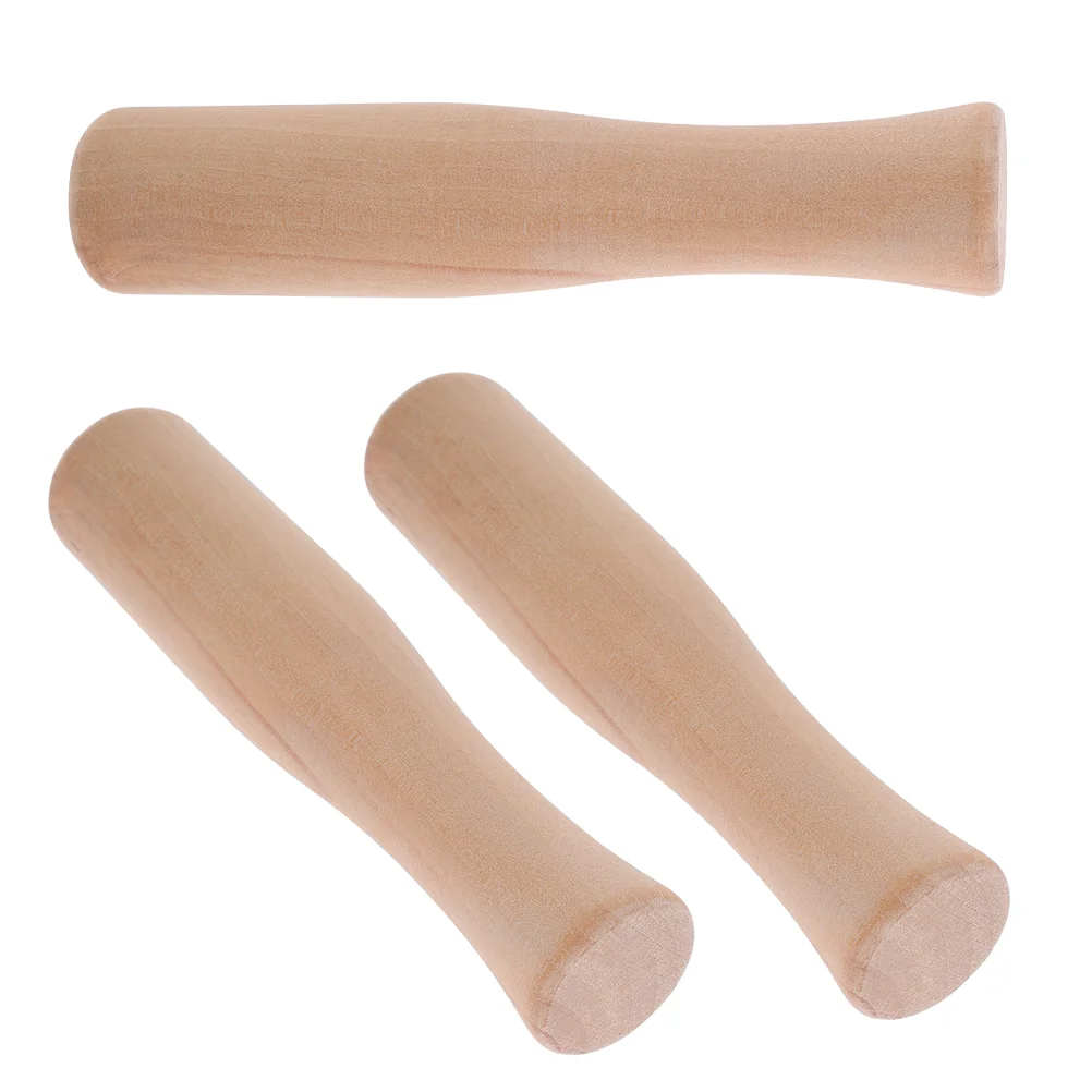 

3 Pcs Wooden Grinding Rod Garlic Mincer Tool Spice Grinder Crusher Smasher Beech Bean Crab Mallets