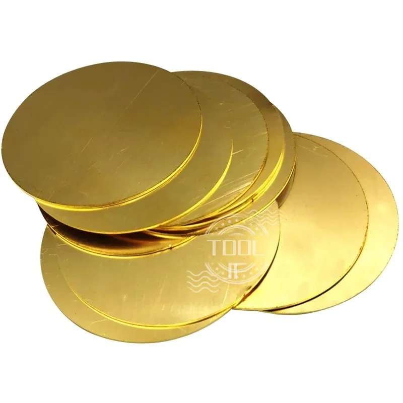 

H62 Brass Disc/Round Plate/Flat Sheet/Gasket - Thick (0.5/0.8/1/1.2/1.5/2/2.5/3/4/5/6mm) & Dia (20/25/30,35,40,50,60,80,100mm)