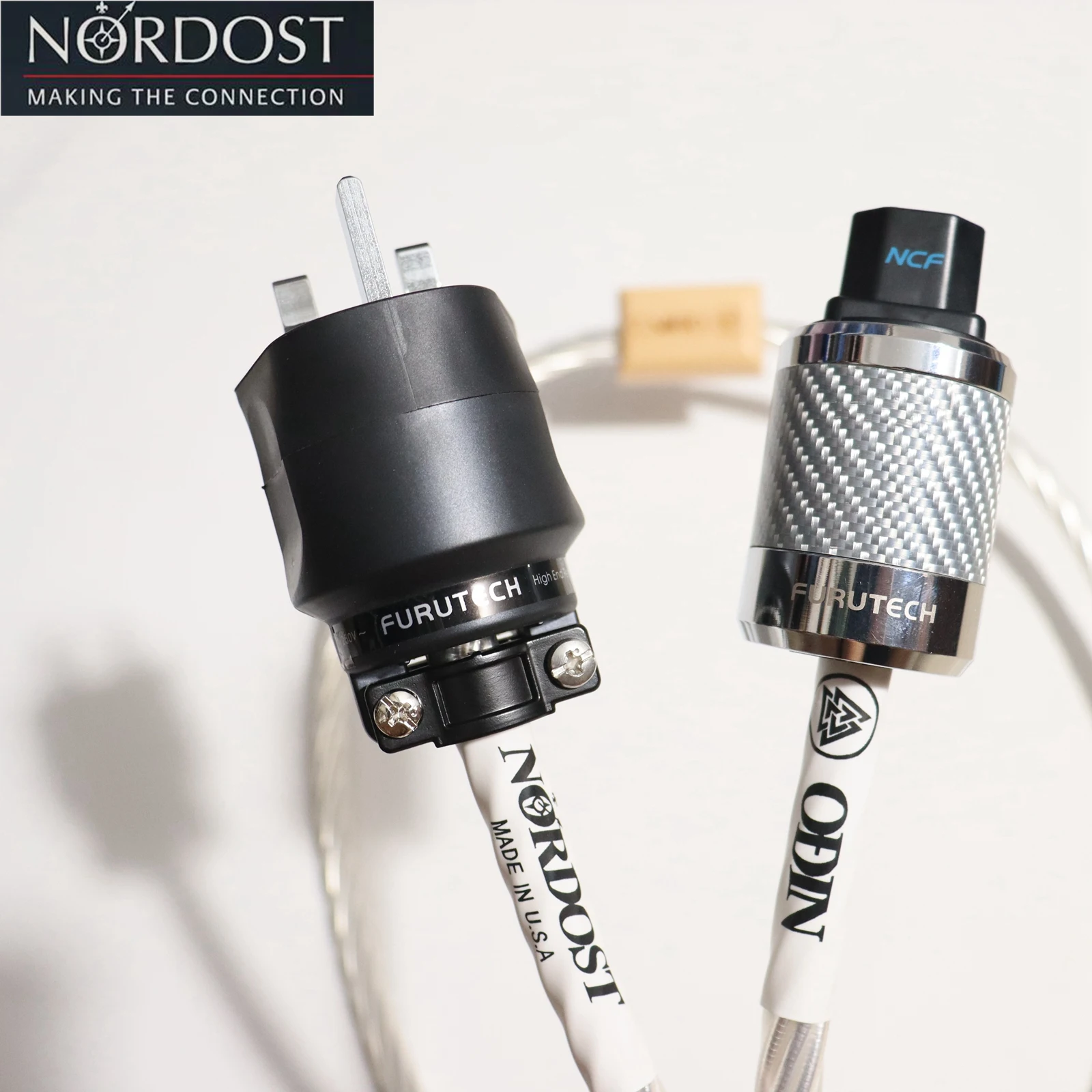 High Qualiry Nordost Odin 2nd Generation Power cable with furutech rhodium plated Uk connector 15A IEC Female connector plug