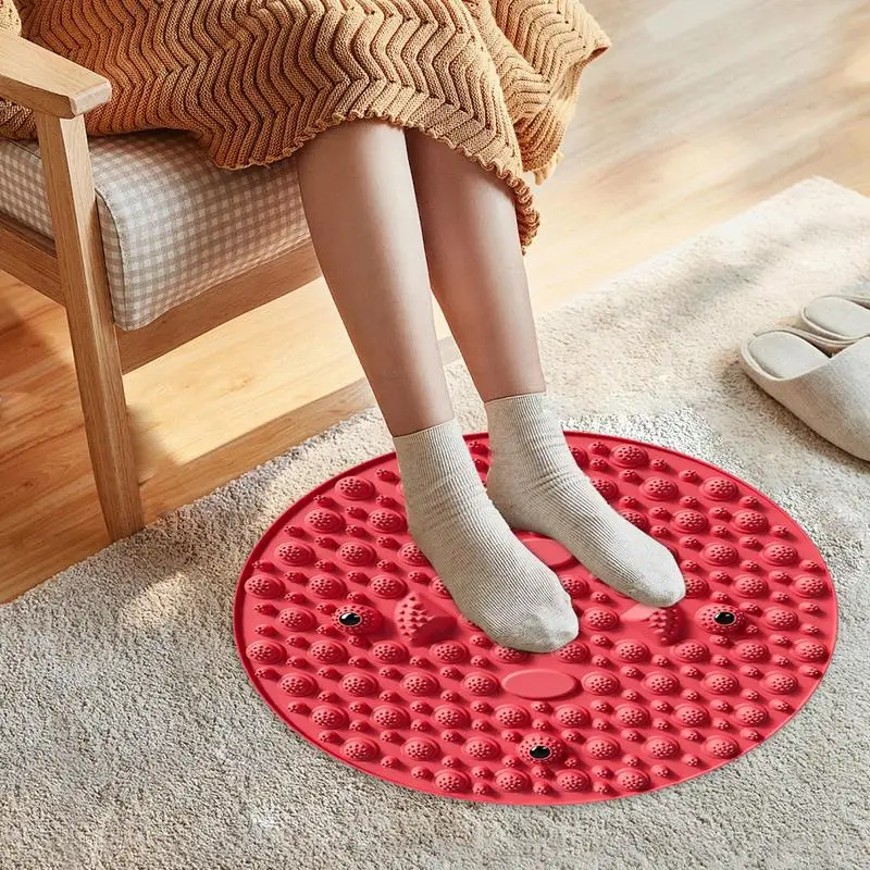 Foot Massager Mat Finger Press Plate Round Thick Household Foot Magnetic Massage Pad Sports Massage Toe Press Plate for indoor