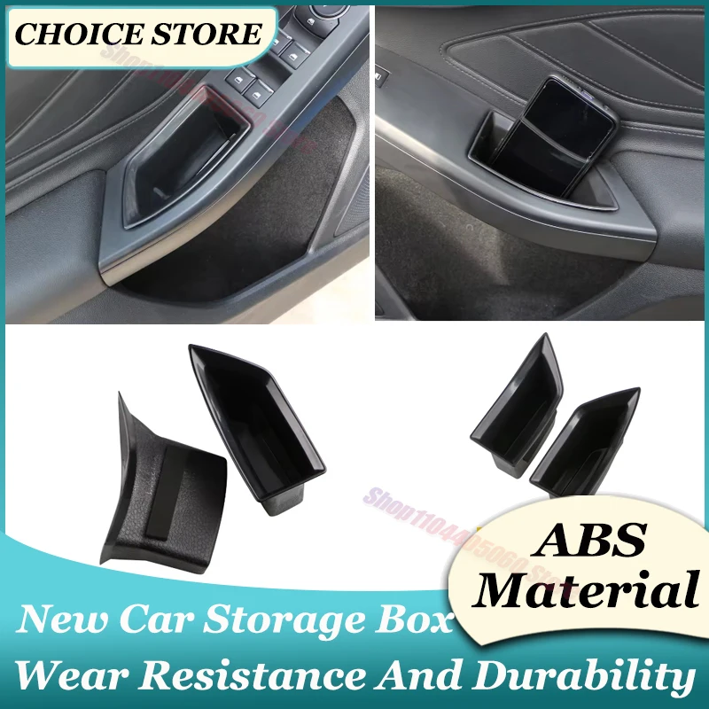 Car Door Storage Box For Ford Focus Mk4 2019-2024 ST ABS Car Door Handle Storage Box Phone Container Glove Tray Armrest Handle