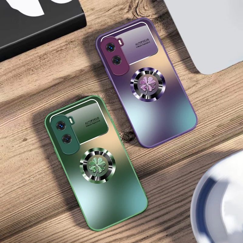 Gradient Flowers For Honor 200 90 8X 9X Pro Lite P50 P40 Nova 10 11i P60 Magic4 6 Mate 20 50 Tempered Glass Phone Case