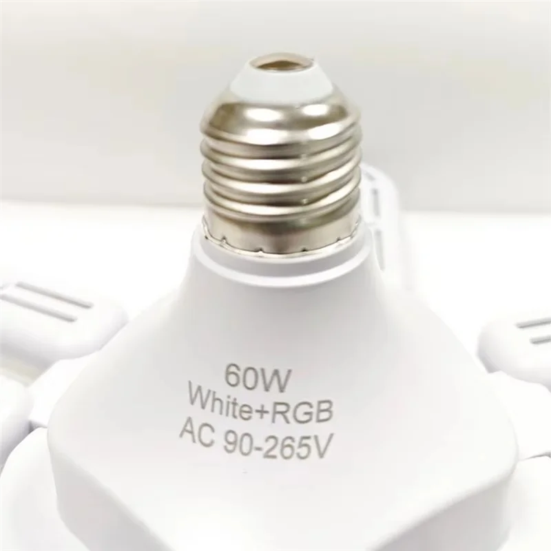 

B88B-Socket Fan Light Small Ceiling Fans Adjustable Speeds Folding Leaf Lamp With Remote 3 Colors Dimmable LED Bulb