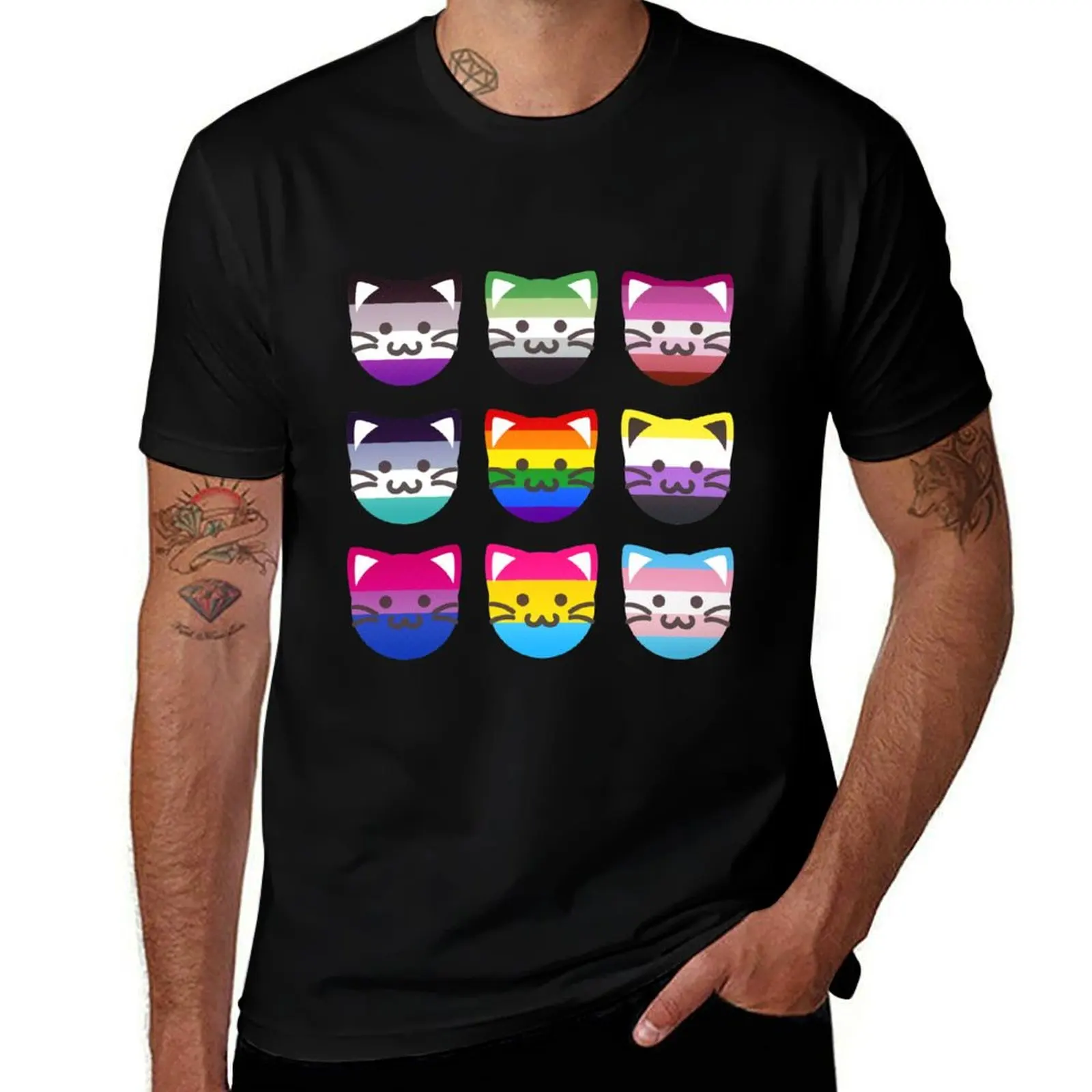 

LGBTQ+ Pride Cat Pack (Read Artists Note) T-Shirt plain new edition anime clothes anime fruit of the loom mens t shirts